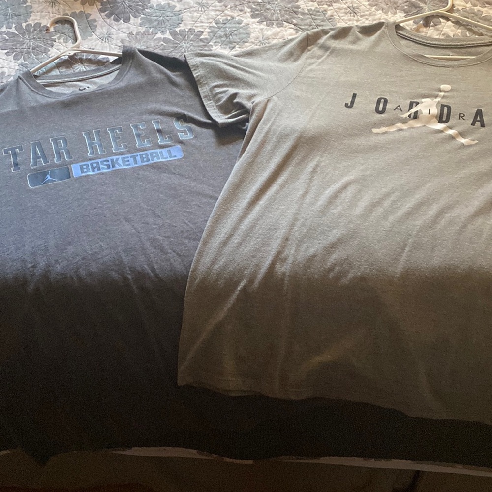 2 Jordan t-shirts, both XXL! 1 is UNC, 1 is Air Jordan.